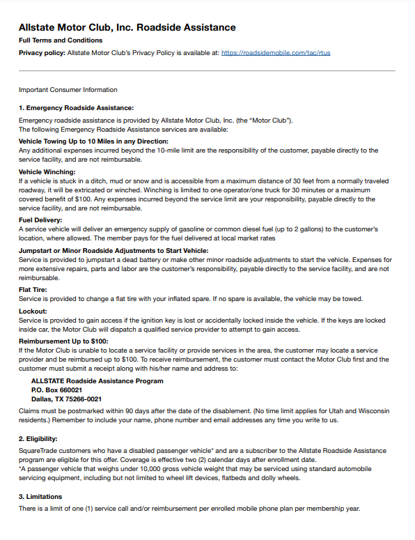 Allstate Towing Reimbursement Form