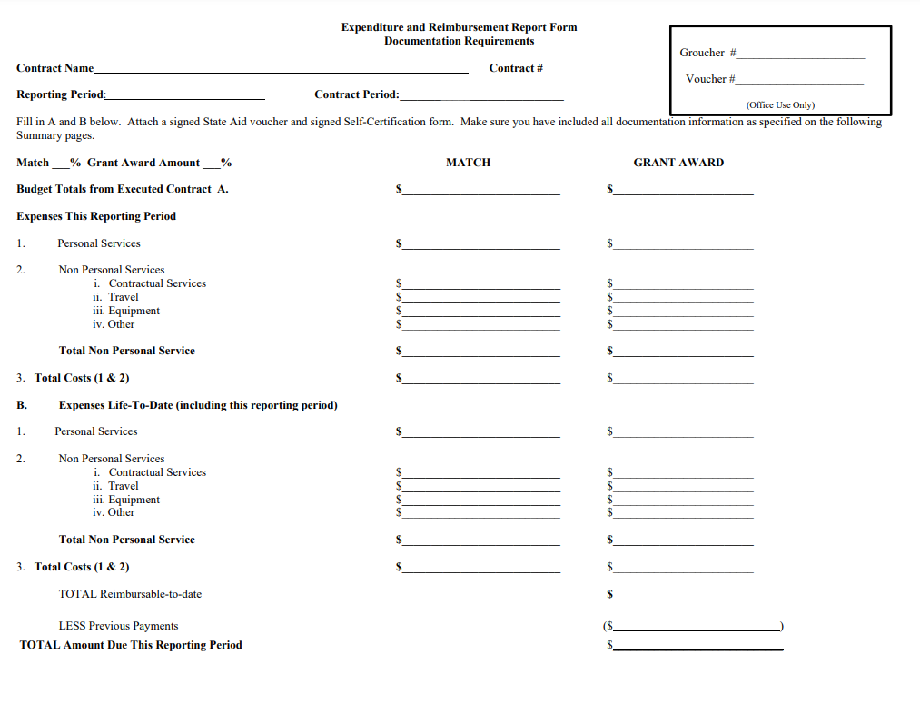 Expenditure Reimbursement Form