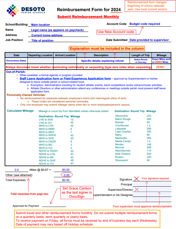 LDS Reimbursement Form