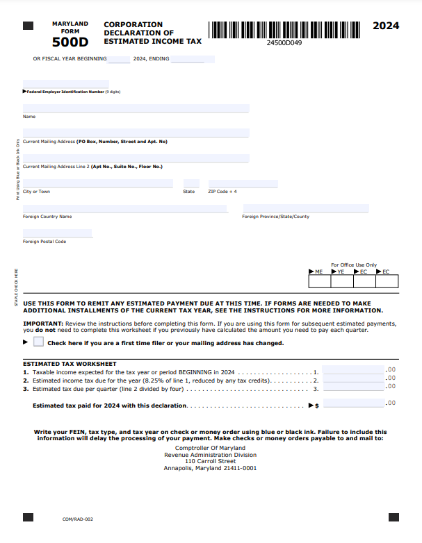 Reimbursement Short Form