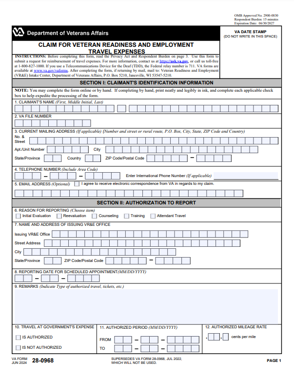 Va Mileage Reimbursement Form