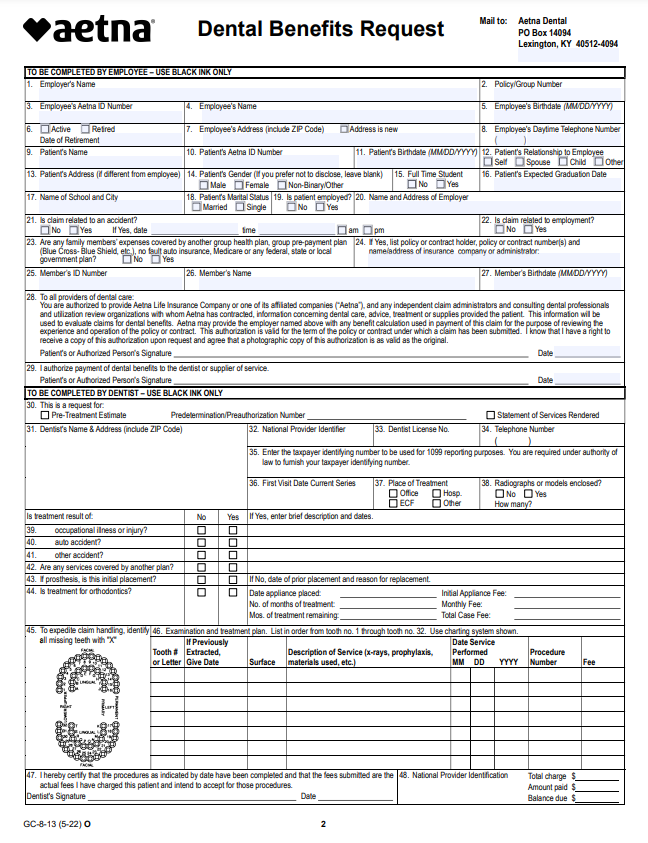 Aetna Medicare Medical Claim Reimbursement Form