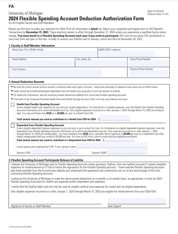 FSA Reimbursement Form