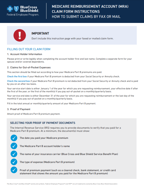 Medicare Reimbursement Claim Form